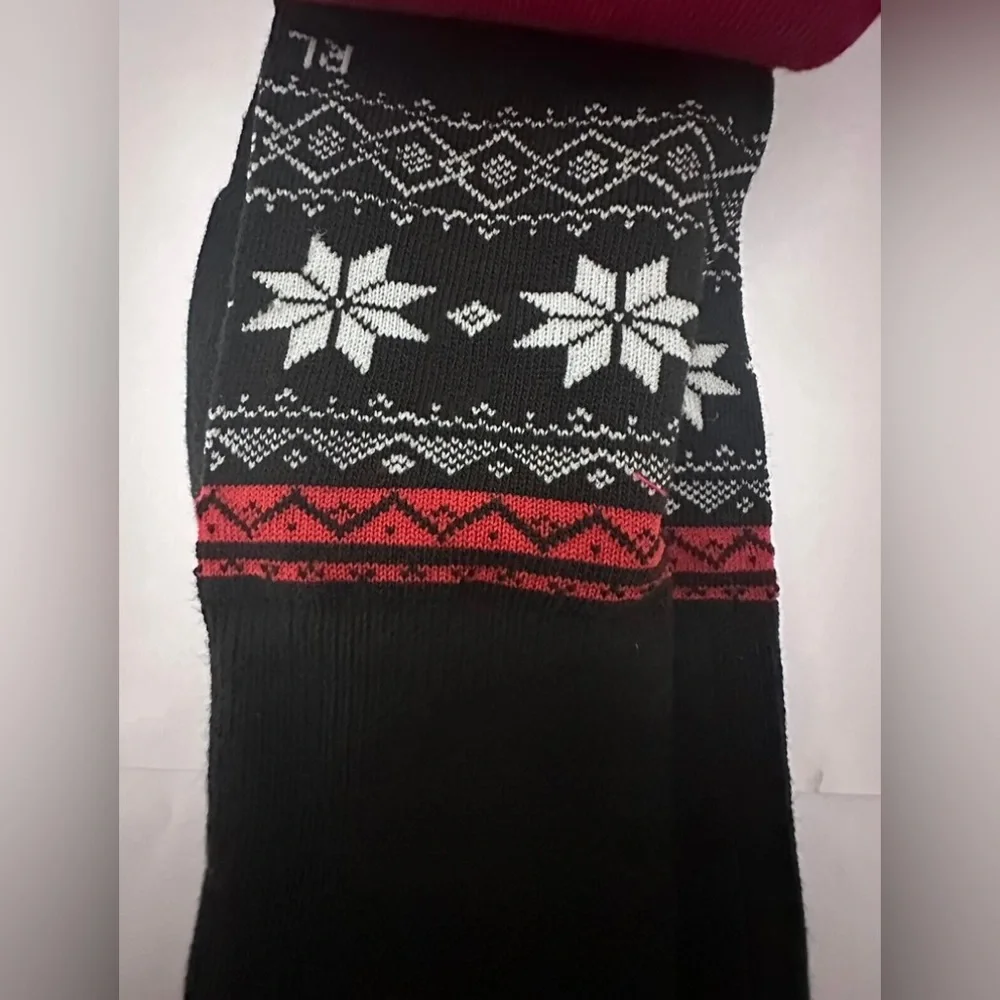 NWT Polo Ralph Lauren Sweater Bear Socks Red/Black - Mens Size 6-13 (2 Pairs)